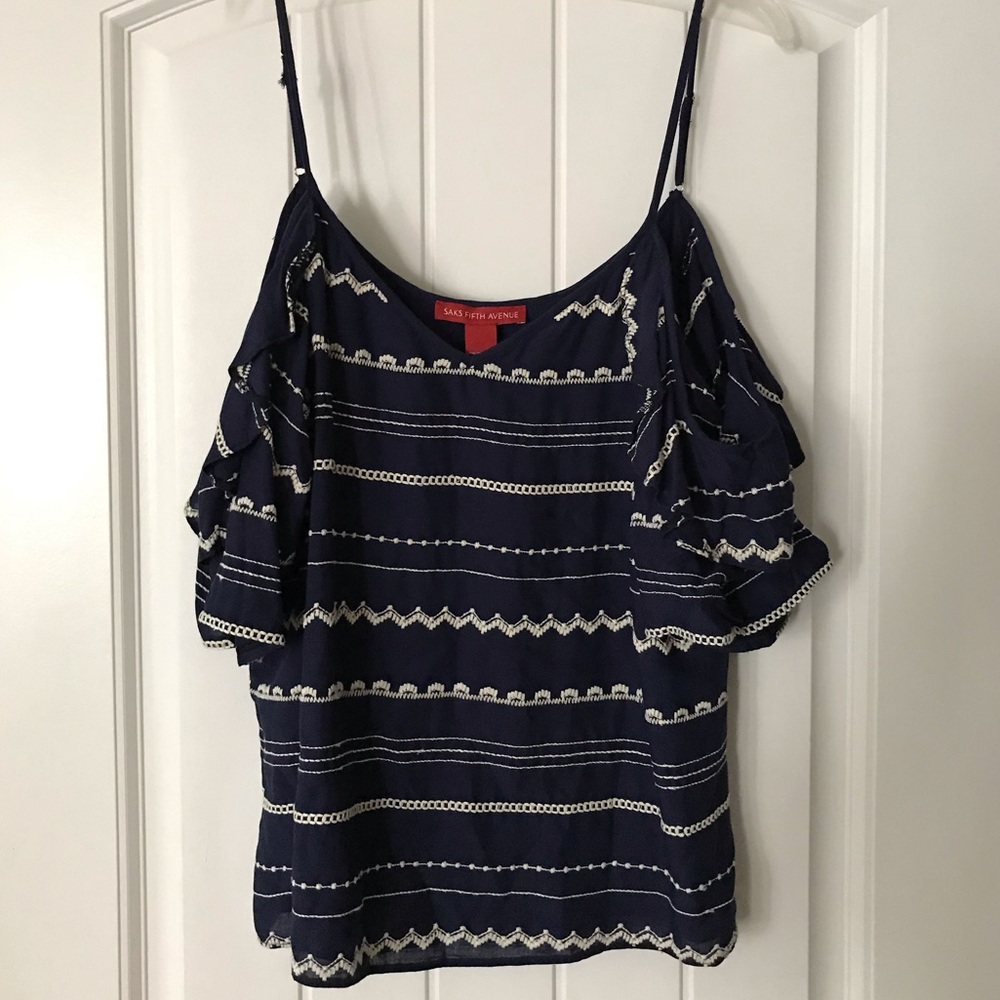 Saks Fifth Avenue Navy Top NWT - M-